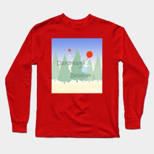 Daydream Believer Bunny on a Balloon Long Sleeve T-Shirt